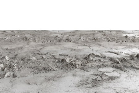 3d rendering of an alien planet in the desert isolated on white backgroundの素材