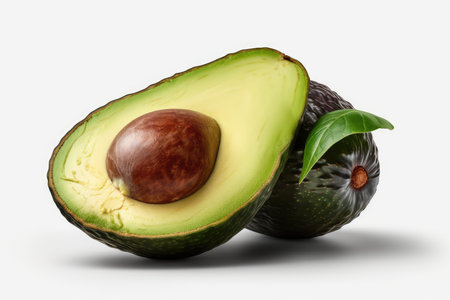 Avocado isolated on a white background. 3d render illustration.の素材