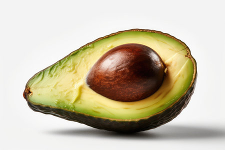 Avocado isolated on a white background. 3d rendering, 3d illustration.の素材