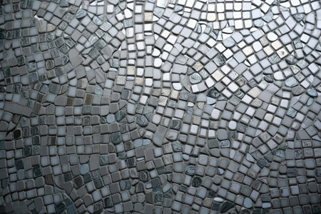 Mosaic tile floor texture background. Abstract mosaic tile floor pattern.の素材
