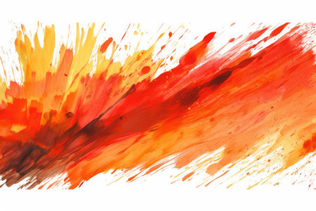 Abstract watercolor hand painted background. Orange, yellow and red colors.の素材