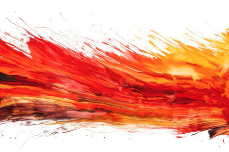 Abstract watercolor background. Hand-drawn illustration. Red, orange and yellow colors.の素材