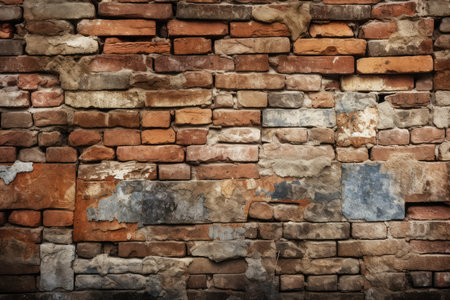 Old brick wall texture background. Grunge brick wall background.の素材