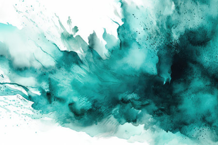 Abstract background of watercolor in blue and green tones. Texture paperの素材