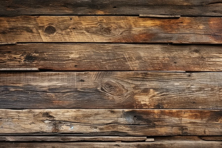 Old wood background or texture. Close-up of wooden wall.の素材