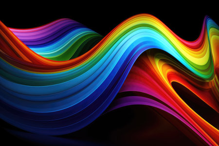 abstract colorful background with smooth wavy lines, vector illustration.の素材