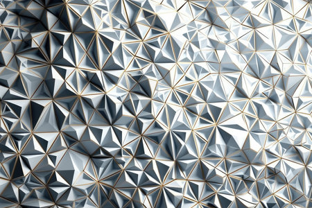 3d rendering of abstract metallic background with geometric shapes in gray colorsの素材