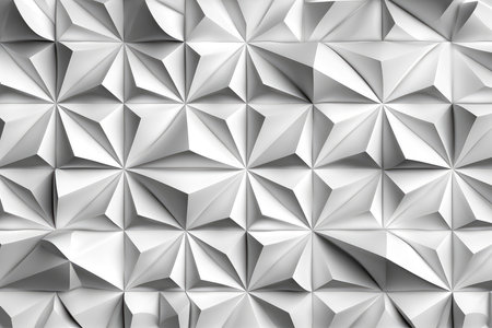 3d rendering of abstract geometric background with white polygonal patternの素材