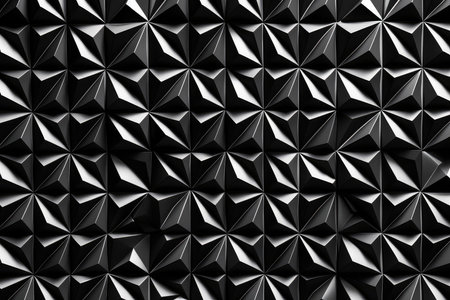 3d rendering of abstract geometric shapes in black and white colors. Computer generated background.の素材