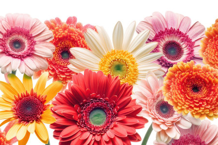 beautiful gerbera flowers isolated on white background. close upの素材