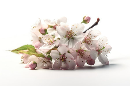 cherry blossom isolated on white background with copy space for textの素材