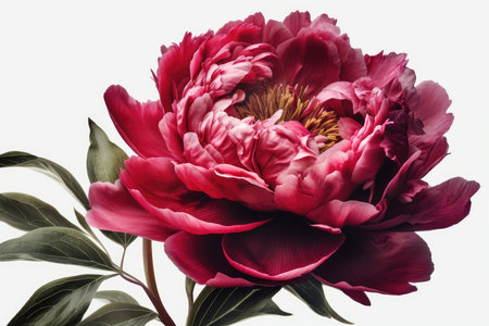 Beautiful peony flower isolated on white background. Studio shot.の素材