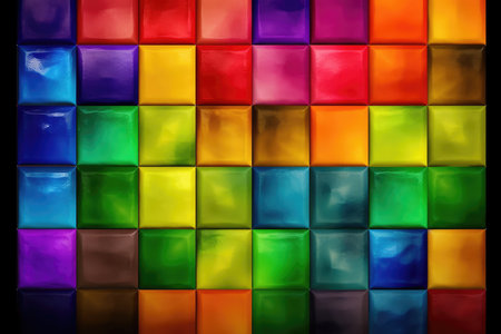 abstract background of colorful cubes in the form of a rainbow.の素材