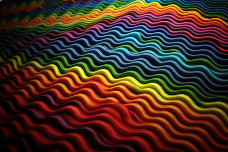 abstract colorful background with smooth lines in rainbow colors, 3d renderの素材