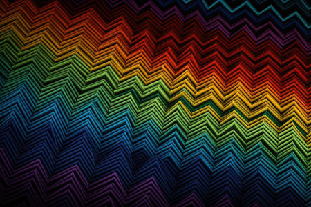 abstract background with zigzag pattern in rainbow colors, illustrationの素材