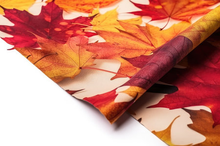 Autumn leaves on a white background with a felt-tip penの素材