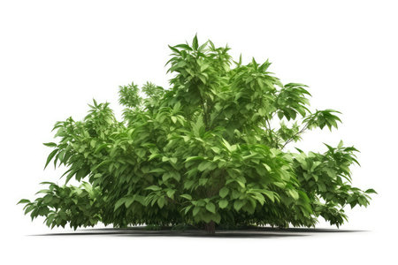 Tropical tree isolated on white background. 3D illustration.の素材