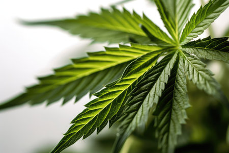 Cannabis leaves. Legal Marijuana cultivation in the home. Grow legal Recreational cannabis.の素材