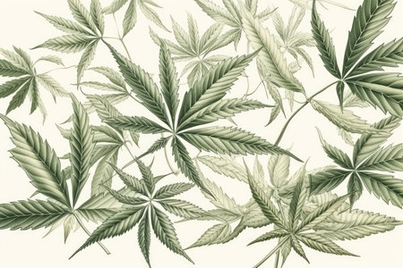 Cannabis leaf pattern. Vector illustration for design and decoration.の素材