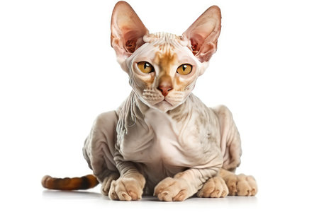 Sphynx cat isolated on white background. studio shot.の素材
