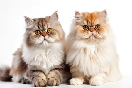 Persian cats on a white background. Studio shot. Isolated.の素材
