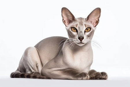 Sphynx cat on white background. Close-up.の素材