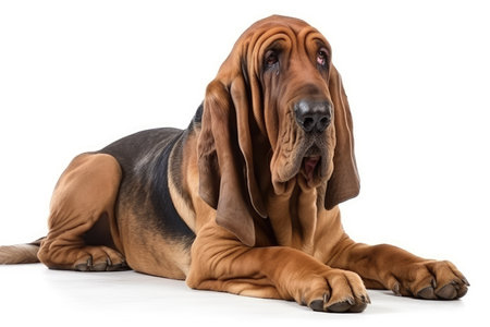 Cute Rhodesian Ridgeback in front of a white background.の素材