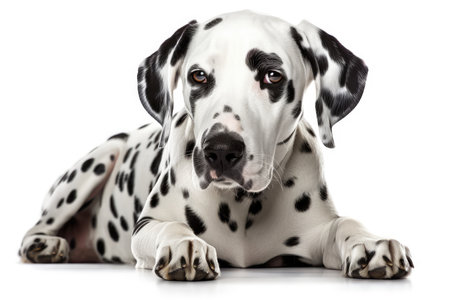 dalmatian dog in front of white backgroungの素材