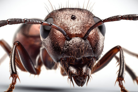 Ant isolated on white background. 3D illustration. 3D rendering.の素材