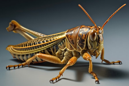 Image of grasshopper on gray background. Insect. Animal.の素材