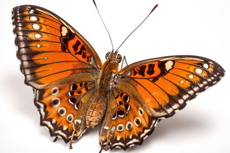 Butterfly isolated on white background. Clipping path included.の素材