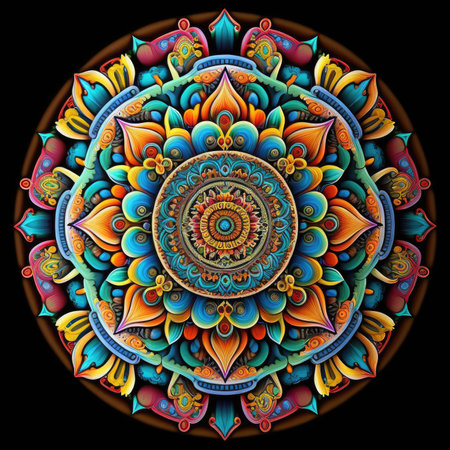 Ornament beautiful card with mandala. Geometric circle element made in vectorの素材