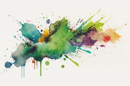 Colorful watercolor splashes isolated on white background. Vector illustration.の素材
