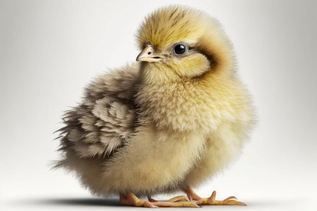 chick on white background, close-up, isolated, studio shotの素材