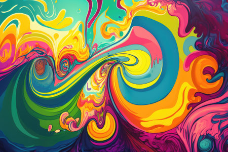 Colorful psychedelic liquefied background. Psychedelic pattern.の素材