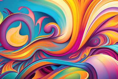 Colorful abstract background with swirls. Vector illustration for your designの素材