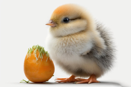 chick and egg isolated on white background. easter concept.の素材