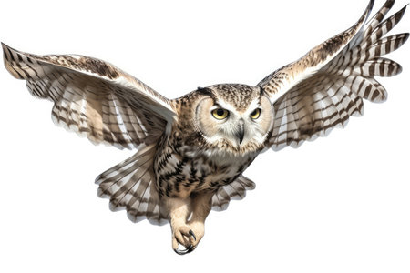 Great Horned Owl (Bubo bubo) isolated on white backgroundの素材