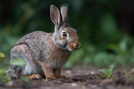 Rabbit (Oryctolagus cuniculus) in the nature habitatの素材