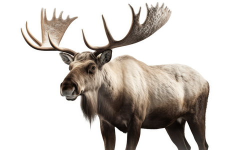 3D digital render of a wild elk isolated on white backgroundの素材