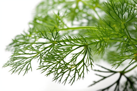 Fresh dill isolated on a white background. Close-up.の素材