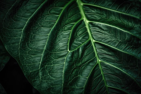 Close up of green leaf texture background. Nature and environment concept.の素材