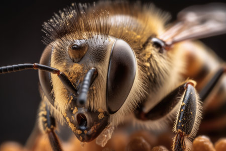 Macro shot of a bee (Apis mellifera)の素材