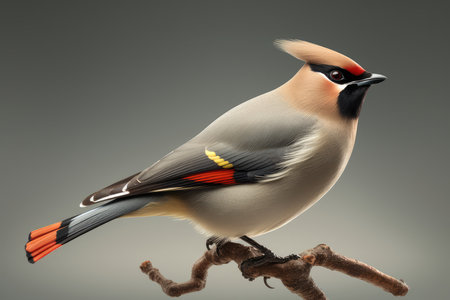 Bohemian waxwing bird ( Bombycilla garrulus)の素材