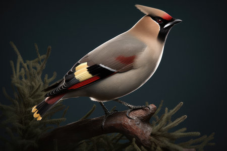 Bohemian waxwing (Bombycilla garrulus)の素材