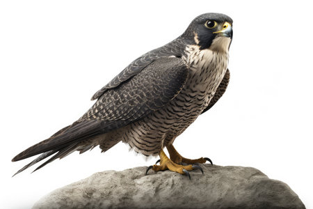 Peregrine Falcon, Falco peregrinus, isolated on white backgroundの素材
