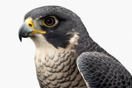 Peregrine Falcon (Falco peregrinus) isolated on white backgroundの素材