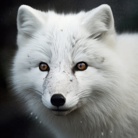 Portrait of a white arctic fox (Vulpes lagopus)の素材