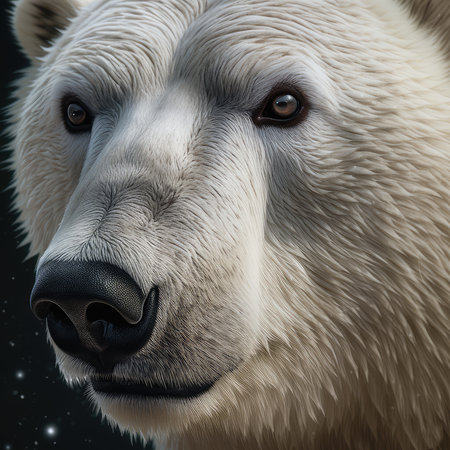 Polar bear (Ursus maritimus) in the outer space.の素材