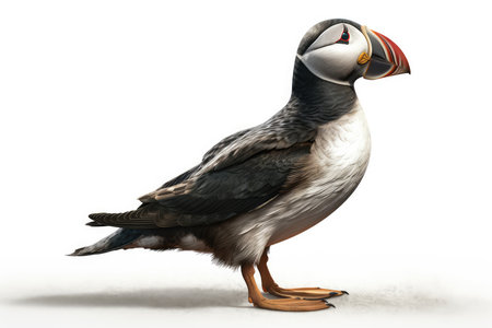 Puffin isolated on a white background. 3d render.の素材
